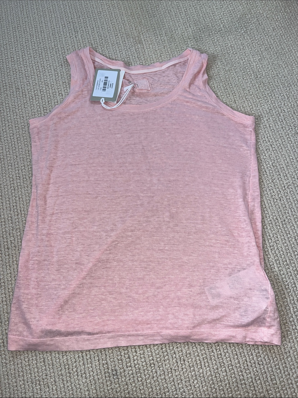 Women's Light Pink Scoop Neck Tank Top - Casual Everyday Layering